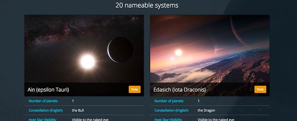 NameExoWorlds Contest Opens for Public Voting