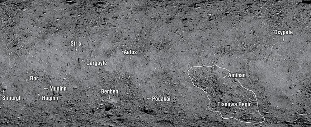 First Official Names Given to Features on Asteroid Bennu